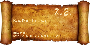 Kaufer Erika névjegykártya